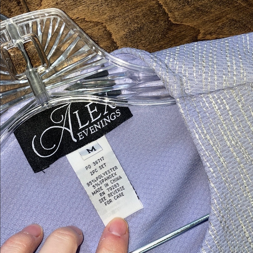 Alex Evenings Shimmering Lilac Skirt Set - Picture 4 of 7